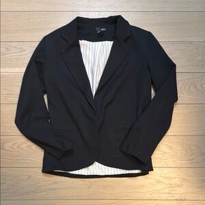 Aqua Black Tailored Blazer with Notched Lapels
